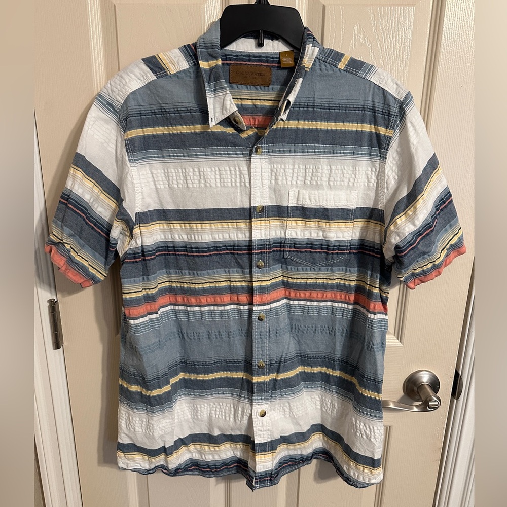 Clearwater Outfitters Men's Striped Button-Down Shirt, Multicolor, Sz L